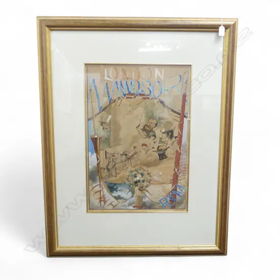 LONDON WINDSOR - COACH ROOM' SIGNED W/C, 580x400mm