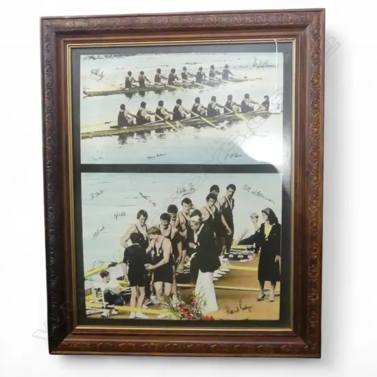 HAND COLOURED PHOTO PRINTS (SIGNED IN PRINT) 1982 NZ ROWING 8 WORLD CHAMPS 600x460mm