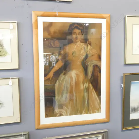 AXEL BERNHARD KLEIMER (1885-1945) MIXED MEDIA PORTRAIT OF A LADY 805 X 510MM