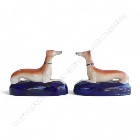 PR STAFFORDSHIRE WHIPPET PEN HOLDERS 190mm some chips commensurate of age