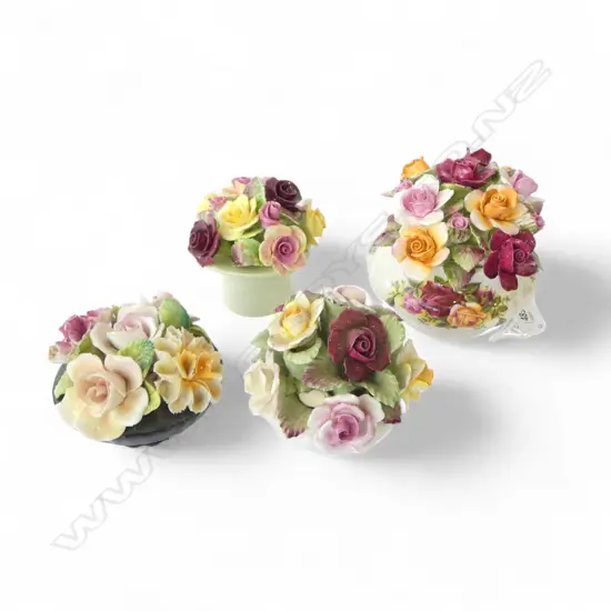 4 CHINA POSIES; ROYAL ALBERT 'OLD COUNTRY ROSES', AYNSLEY, etc (FAULTS)