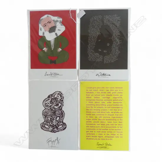 4 ART ACHE COLLECT DIGITAL PRINTS; DICK FRIZZELL, VAIMAILA URALE, JOHNSON WITEHIRA, LAURA WILLIAMS 300x210mm