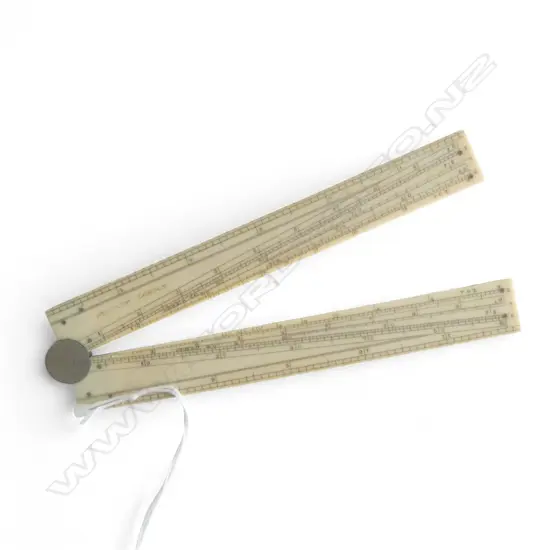 ANTIQUE IVORY HINGED SECTOR RULE STANLEY LONDON EXCELLENT CONDITION, L.152MM 