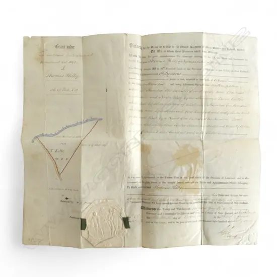 1867 CROWN LANDS DOCUMENT SIGNED BY CHARLES HEAPHY 350x395mm