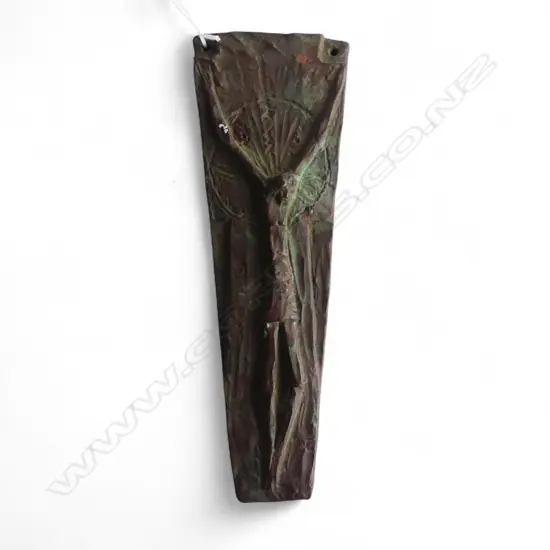 BRONZED CERAMIC CRUCIFIX PLAQUE 270x90mm