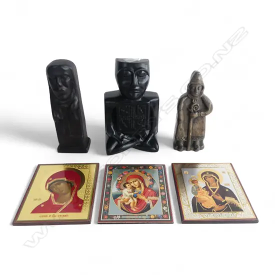 3 CELTIC FIGURES H.175mm + RUSSIAN ICONS 135x115mm