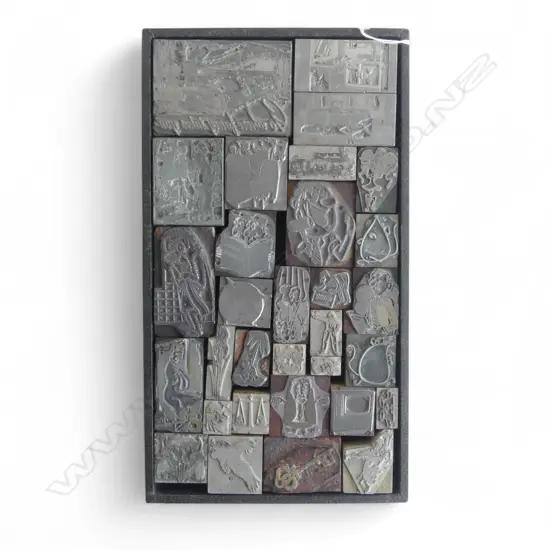 LOT ASST VINTAGE LETTERPRESS BLOCKS - ADVERTISING ETC