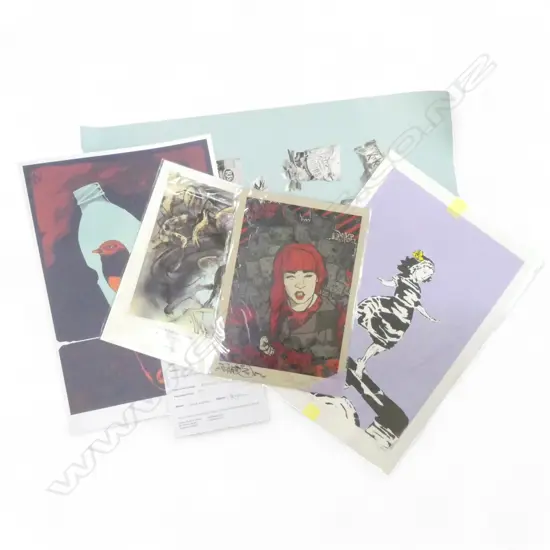 5 MODERN ART PRINTS; GEORGIA SANSON, DEVOS 'REDHEAD', HASER, COMPONENT 'CHILDREN WILL PLAY' 2/20 420x295mm, ART ACHE