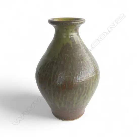 POTTER UNKNOWN WOOD ASH BALUSTER VASE H. 320MM