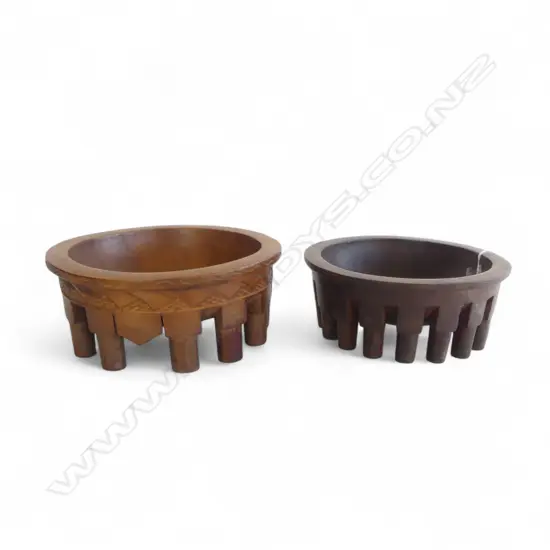 2 WOOD KAVA BOWLS Dia.205mm