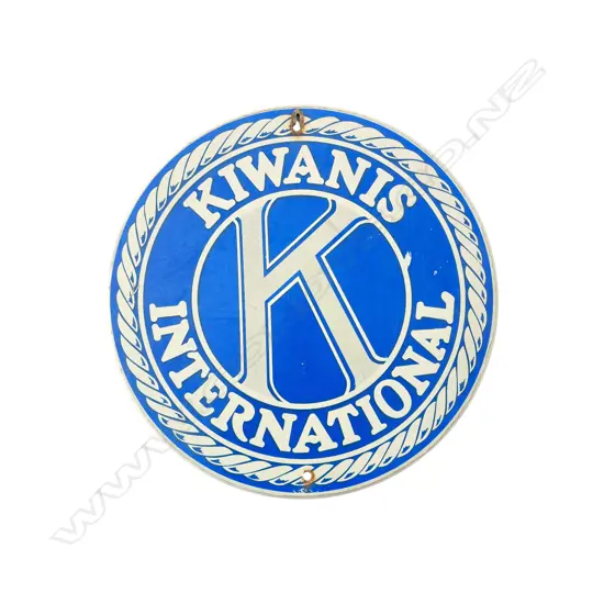VINTAGE KIWANIS INTERNATIONAL ROUND METAL SIGN 460 mm