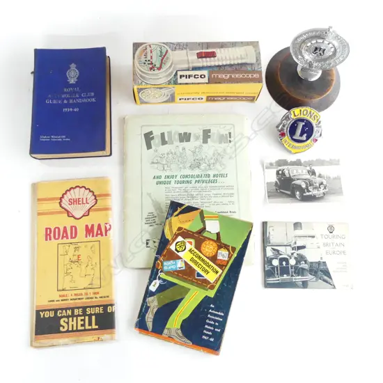 ASST. A.A. EPHEMERA INCLUDING BADGES, BOOKLET, MAPS, etc