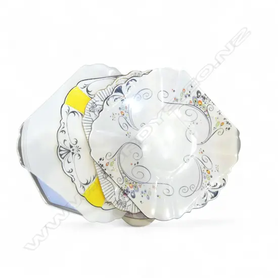 10 SHELLEY CHINA CAKE PLATES MIXED PATS