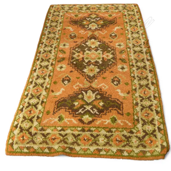 TUFTED ORANGE WOOL RUG 1810x1050mm