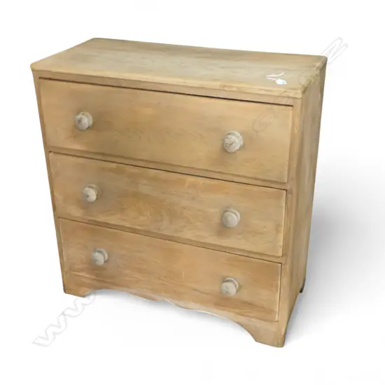 EARLY 20THC KAURI 3 DRAWER CHEST no polish restoration needs finishing