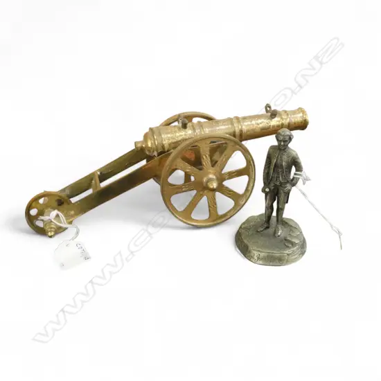 SIGNED db METAL CASTING OF JAMES COOK H105 & MODEL BRASS CANNON L260MM