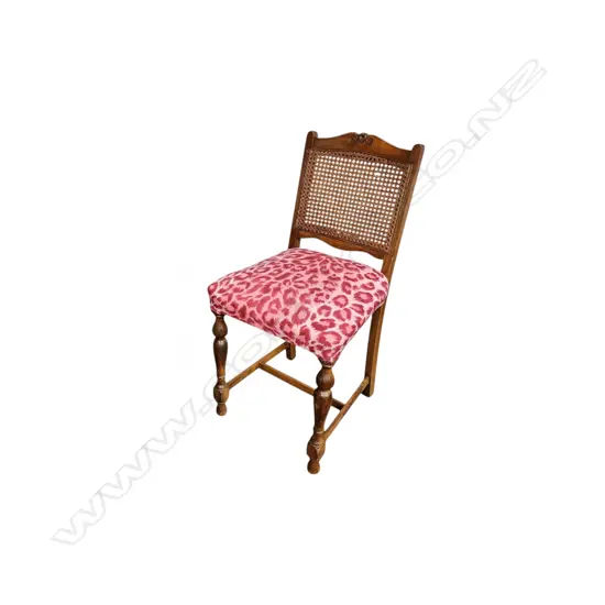 QUEEN ANNE STYLE CANED BACK CHAIR – MODERN UPHOLSTERED SEAT