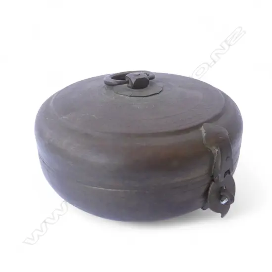 VINTAGE BRASS LIDDED CONTAINER Dia.230mm