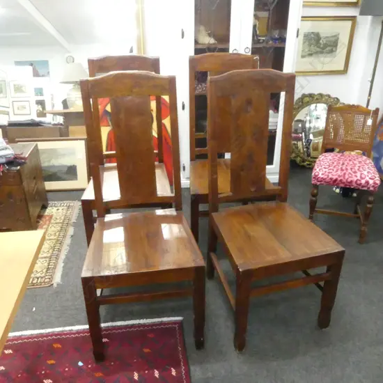 4 SOLID WOOD DINING CHAIRS H.1110mm