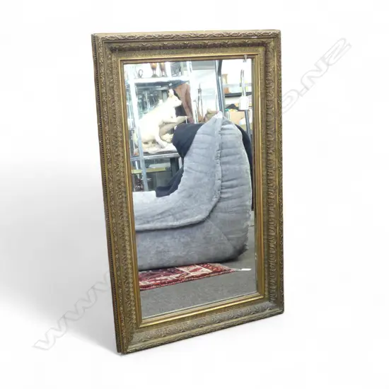 EDWARDIAN GILT FRAMED WALL MIRROR H810 W490MM