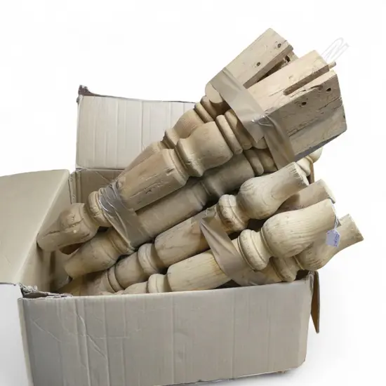 BOX OF 22 TURNED BALTIC PINE TABLE LEGS