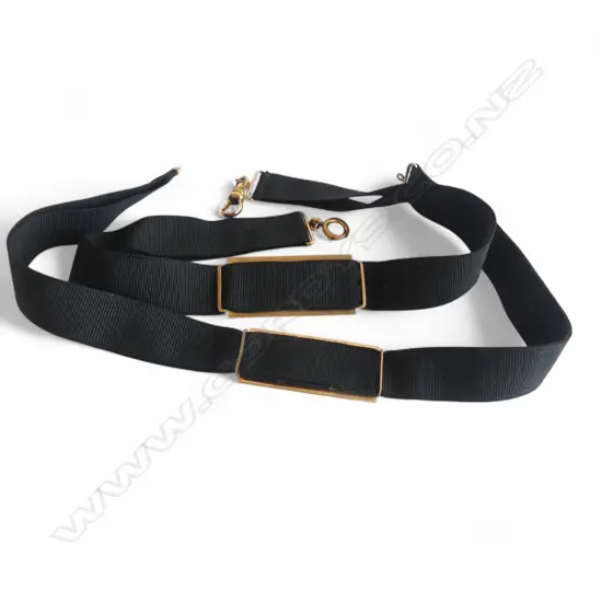 2 9CT & BLACK RIBBON POCKET WATCH FOBS / CHOKERS L.295mm