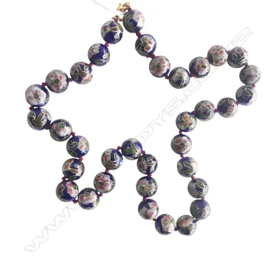 VINTAGE CLOISONNE BEADED NECKLACE L.480mm