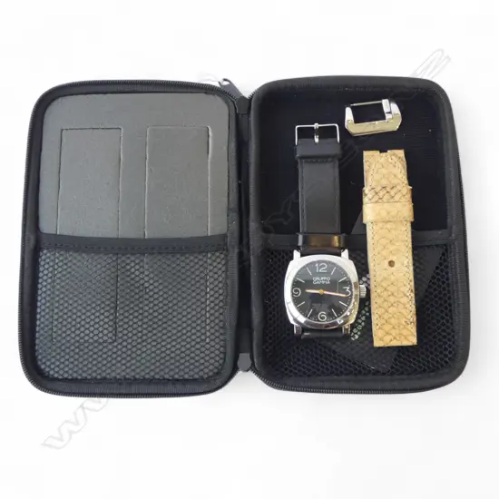 GRUPPO GAMMA GENESIS III AUTOMATIC WRIST WATCH 44mm dia + CASE, CARD, BUCKLE & SPARE STRAP