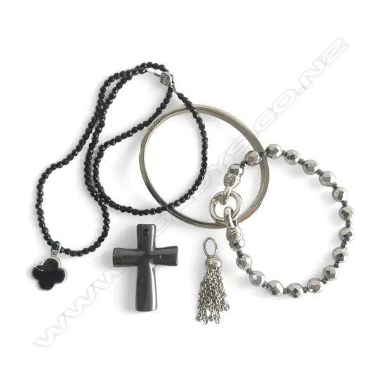 ASST. HEMATITE, JET & STAINLESS STEEL JEWELLERY