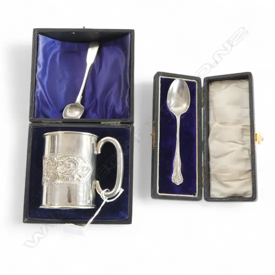 3 PCES STG SILVER; MUG + 2 SPOONS 95gms