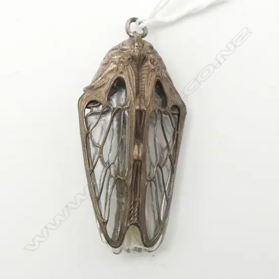 ANTIQUE CICADA PERFUME BOTTLE H.55mm, CASED