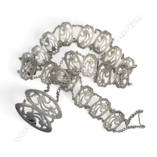 STG SILVER BELT B'HAM 1908 L.760mm, 131gms