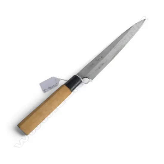 1960's CARBON STEEL JAPANESE CHEF'S KNIFE, SIGNED