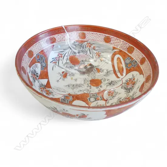JAPANESE KUTANI WARE BOWL 220mm dia