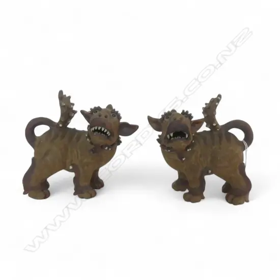 PR OF JAPANESE STONEWARE SHIWAN KOMAINU (LION DOGS) H.180mm