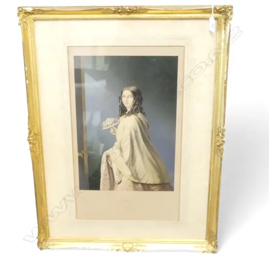 ANTIQUE FRAMED 'BRIDESMAID' BAXTER PRINT 500x300mm
