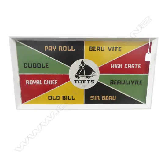 VINTAGE FRAMED TATTS HORSE PRINT 280x560mm