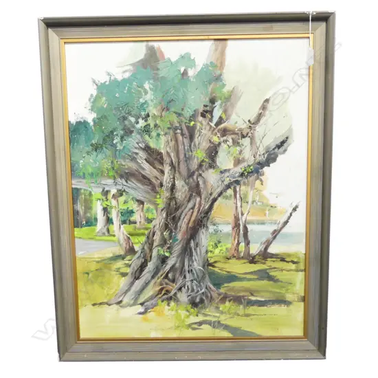 OIL ON BOARD BUSH SCENE SIGNED BRUCE ? H720 L540MM