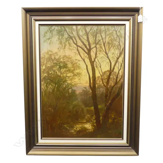 EDMUND THOMAS GOULDSMITH, FERN SHROUDED PATH' OIL ON BOARD 640x460mm