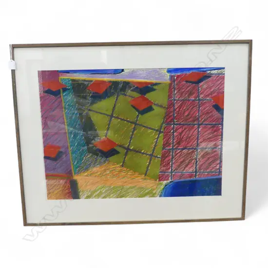 MICHAEL REED (b. CHCH 1950) 'INTERIOR MOTIVES 3' DRY PASTEL ON RAG PAPER '83 525x725mm 