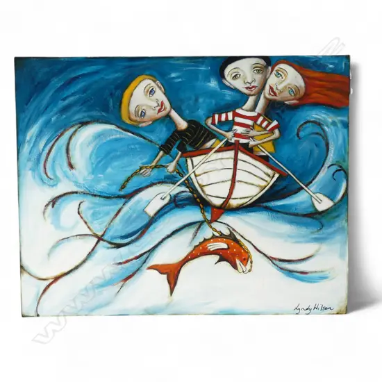 LYNDY WILSON 'THE 1 THAT GOT AWAY' ACRYLIC ON CANVAS 560x710mm