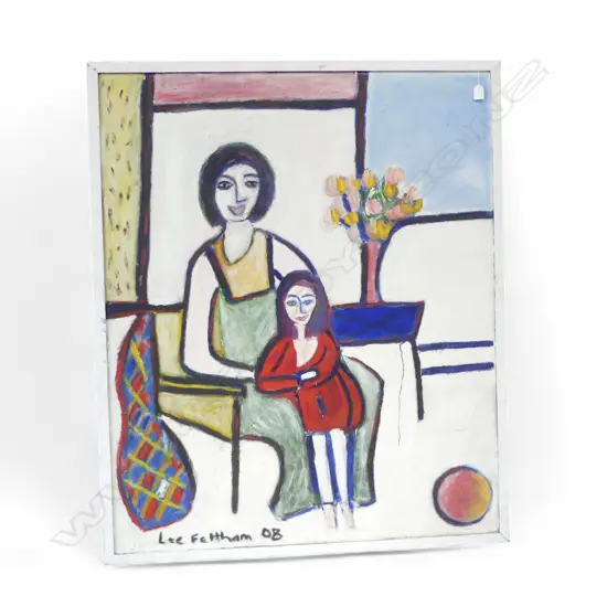 LEE FELTHAM, MOTHER & CHILD,FRAMED ACRYLIC ON BOARD, SIGNED 2008, 1060 X 960 MM, provenance below