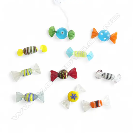 10 MURANO GLASS LOLLIES / SWEETS L.60mm