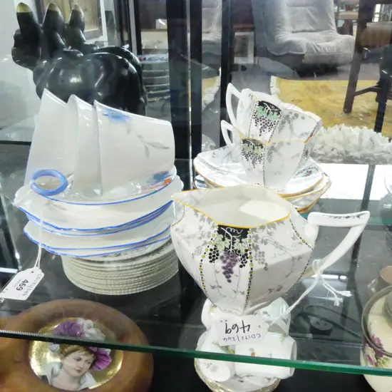 2 SHELLEY CHINA PART TEASETS 3 MATCHING CSPS 2 MATCHING CSPS & JUG