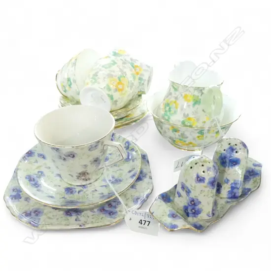 PART AOF SHELLEY CHINA TEASET C/SUGAR 3CSPS & NELSON WARE AOF CSP & CONDIMENT