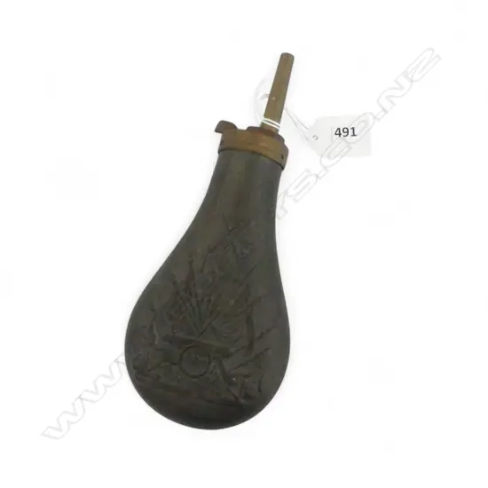 VINTAGE POWDER HORN H.200mm