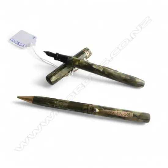 VINTAGE JEFFERSON FOUNTAIN PEN SET w. 14K NIB