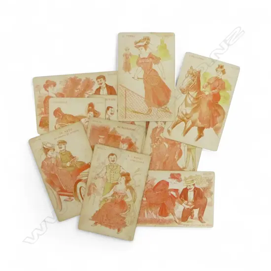 10 VINTAGE FRENCH RISQUE SERIGRAPH POSTCARDS