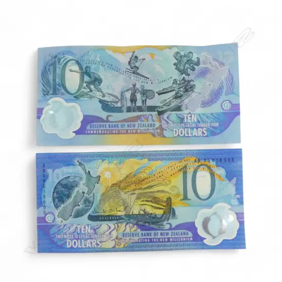2x N.Z. MILLENNIUM SPECIAL ISSUE $10 NOTES