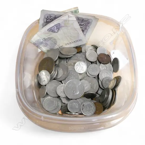 ASST. WORLD COINS + 3 BANK NOTES